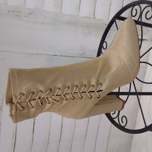 Olivia Ferguson "Scarlett" Taupe Ankle Booties Size 9